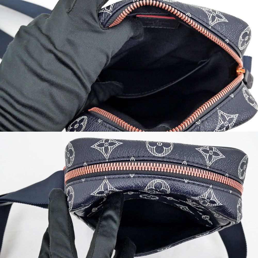 Louis Vuitton Danuve PM Monogram Shoulder Bag Navy — view 8
