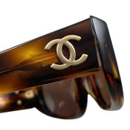 Chanel Sunglasses CC Logo Tortoiseshell Brown Gold Eyewear — view 7