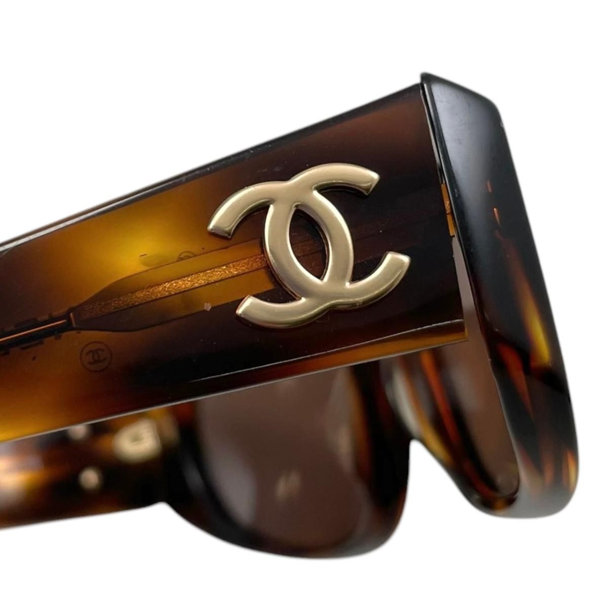 Chanel Sunglasses CC Logo Tortoiseshell Brown Gold Eyewear — view 7