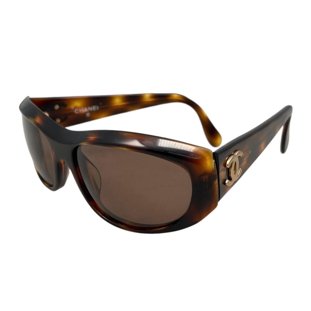 Chanel Sunglasses CC Logo Tortoiseshell Brown Gold Eyewear