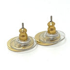 Dior Earrings Logo Round Metal Gold — view 2