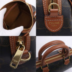 Celine Small Boston Handbag 2-Way Triomphe Canvas Gold — view 6