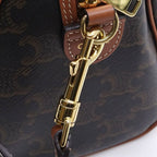 Celine Small Boston Handbag 2-Way Triomphe Canvas Gold — view 8
