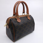 Celine Small Boston Handbag 2-Way Triomphe Canvas Gold — view 2