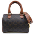 Celine Small Boston Handbag 2-Way Triomphe Canvas Gold