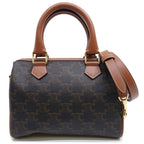 Celine Small Boston Handbag 2-Way Triomphe Canvas Gold