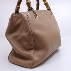 Gucci Bamboo Handbag 2-Way Beige Gold Floral Pattern — view 2