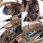 Gucci Bamboo Handbag 2-Way Beige Gold Floral Pattern — view 6