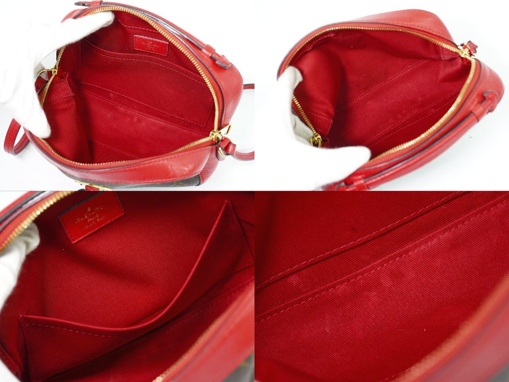 Louis Vuitton LV Saintonge Monogram Shoulder Bag Pochette Brown Coquelicot — view 8