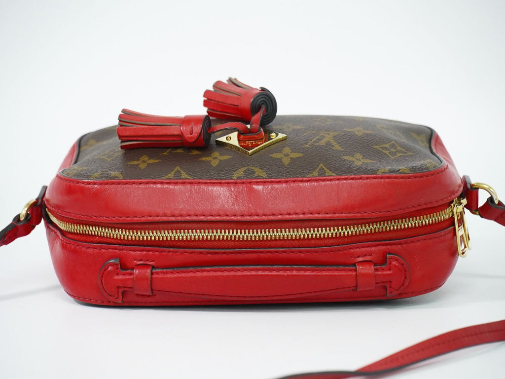 Louis Vuitton LV Saintonge Monogram Shoulder Bag Pochette Brown Coquelicot — view 5