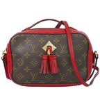 Louis Vuitton LV Saintonge Monogram Shoulder Bag Pochette Brown Coquelicot