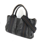 Hermes Caravan Horizontal PM Black Voderma Silver Handbag — view 2