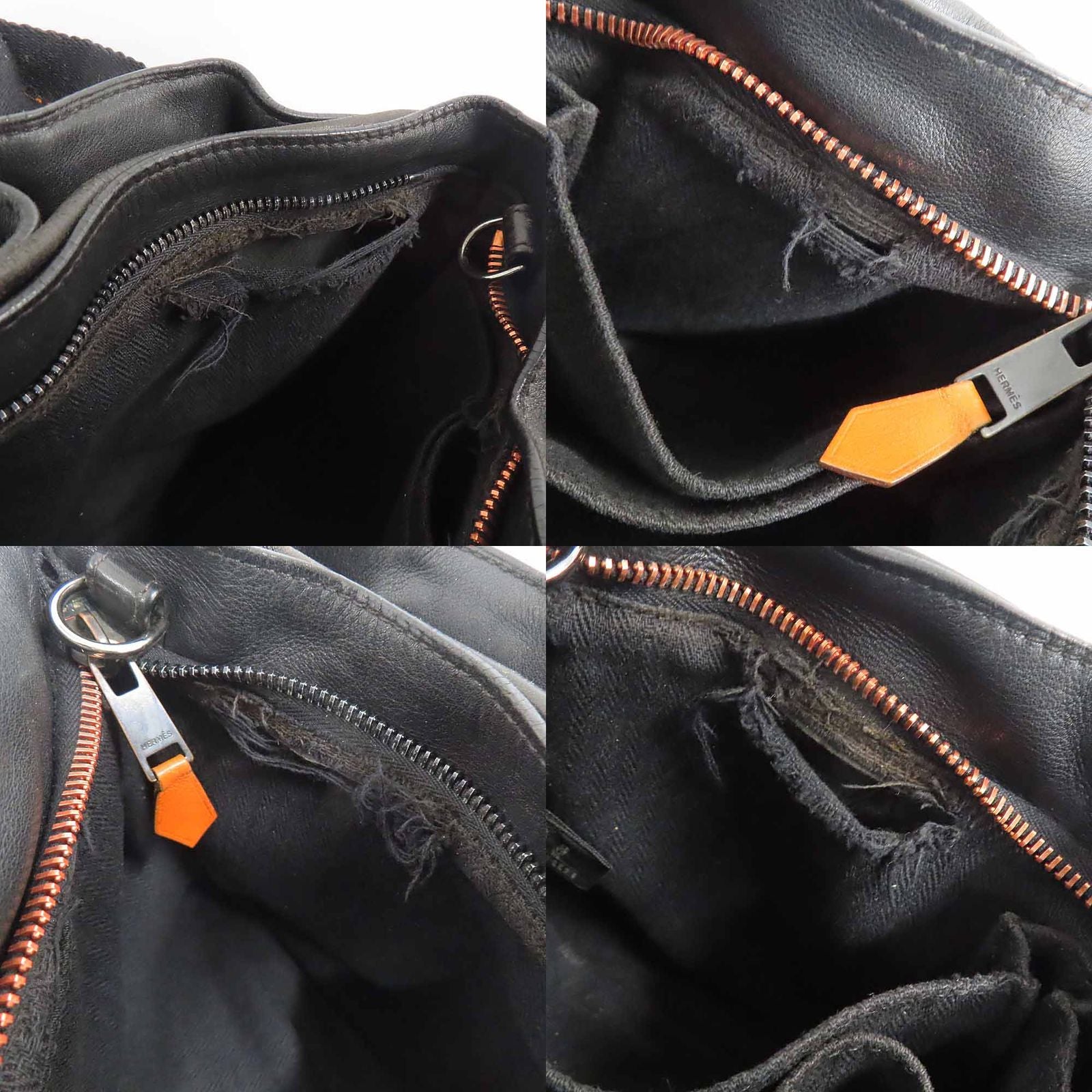 Hermes Caravan Horizontal PM Black Voderma Silver Handbag — view 9