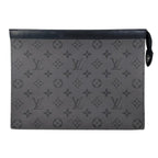 Louis Vuitton Clutch Pochette Voyage Monogram Eclipse Reverse Gray