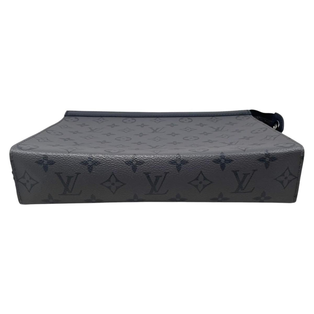 Louis Vuitton Clutch Pochette Voyage Monogram Eclipse Reverse Gray — view 5