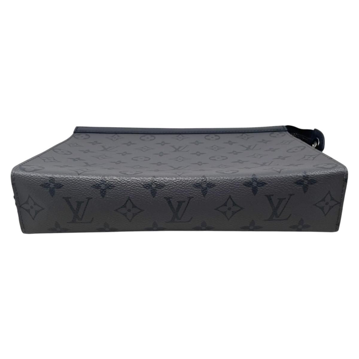 Louis Vuitton Clutch Pochette Voyage Monogram Eclipse Reverse Gray — view 5