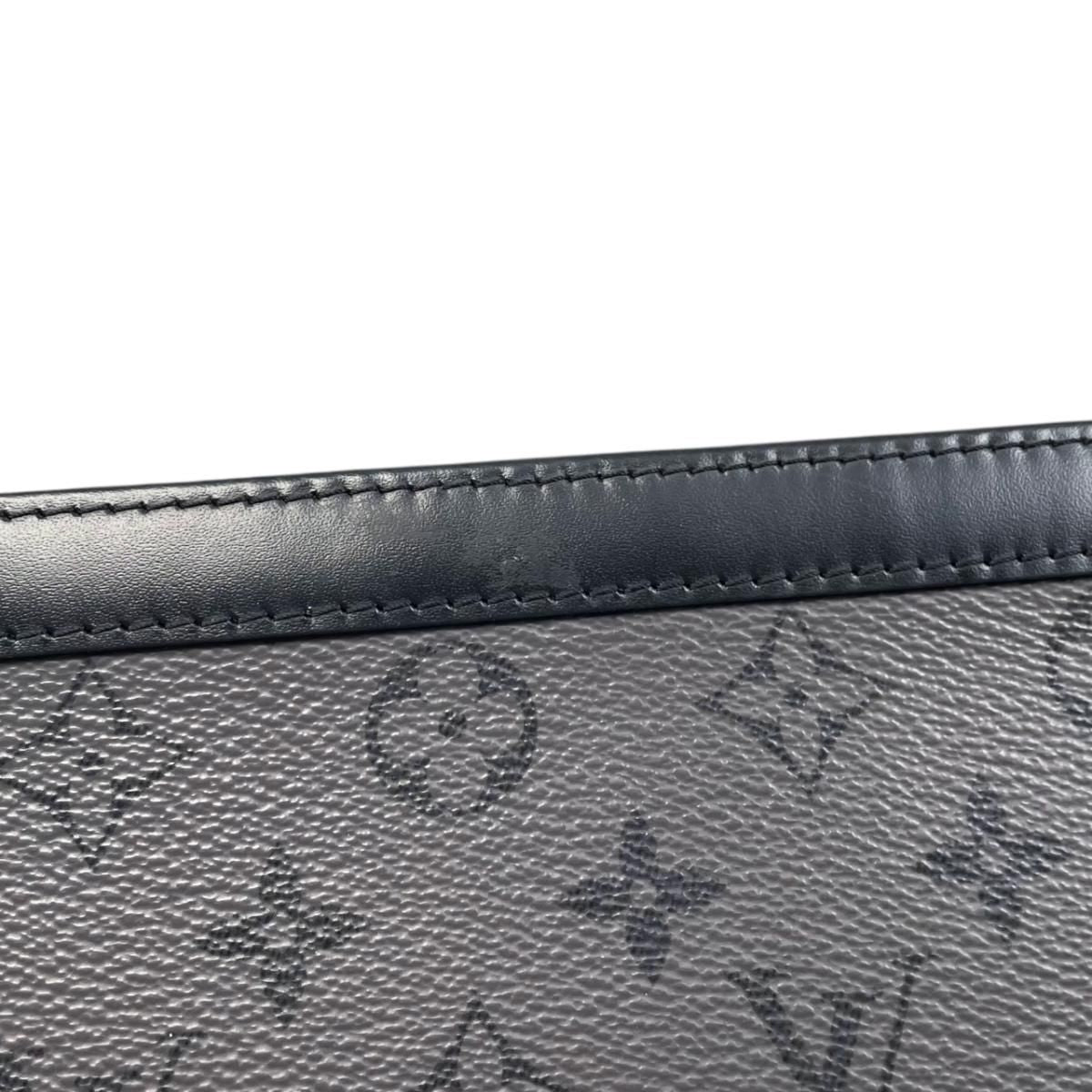 Louis Vuitton Clutch Pochette Voyage Monogram Eclipse Reverse Gray — view 8