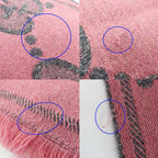 Gucci Ten Scarf Gray Pink GG Jacquard Logo Fringe Wool Shawl — view 8