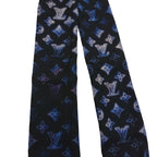 Louis Vuitton Monogram Manahi Bandeau Scarf Black Silk — view 5