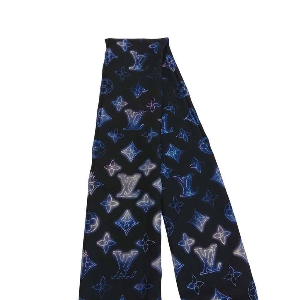 Louis Vuitton Monogram Manahi Bandeau Scarf Black Silk — view 6