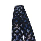 Louis Vuitton Monogram Manahi Bandeau Scarf Black Silk — view 9