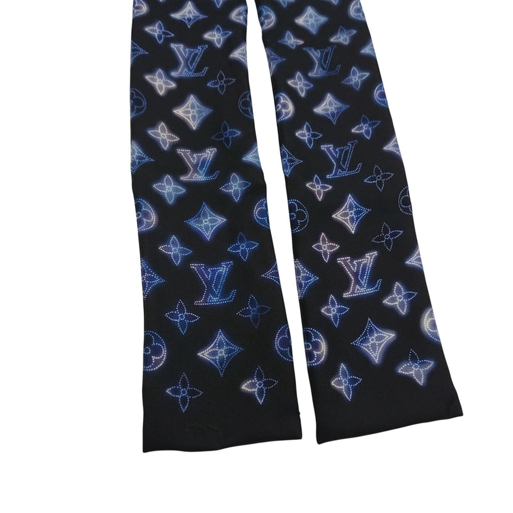 Louis Vuitton Monogram Manahi Bandeau Scarf Black Silk — view 7