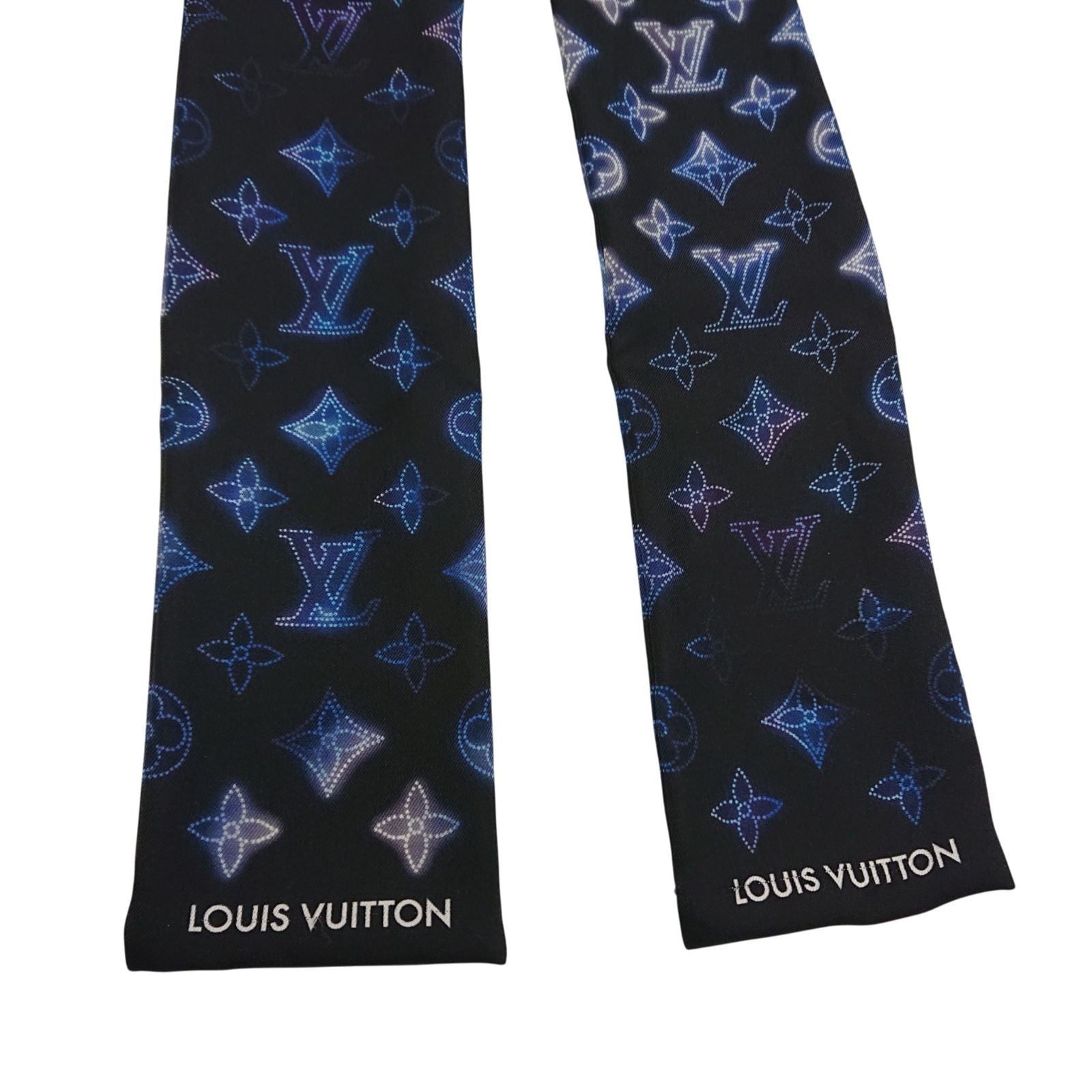 Louis Vuitton Monogram Manahi Bandeau Scarf Black Silk — view 4