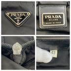 Prada Tessuto Black Silver Nylon Shoulder — view 3