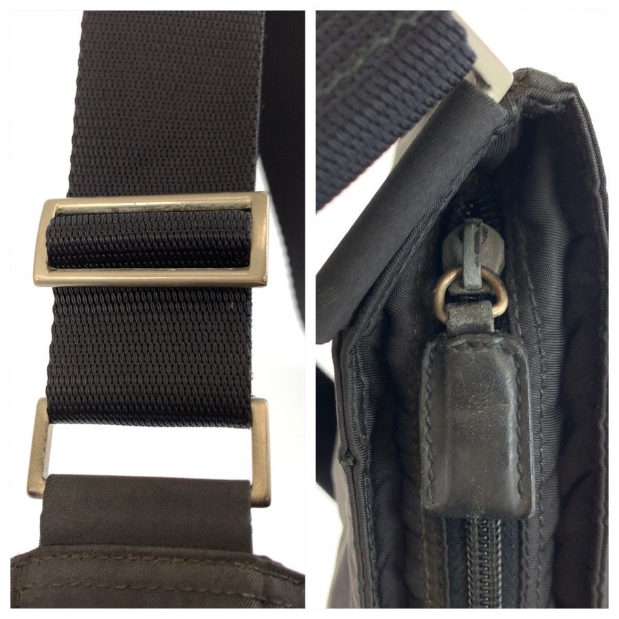 Prada Tessuto Black Silver Nylon Shoulder — view 6