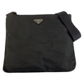 Prada Tessuto Black Silver Nylon Shoulder