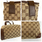 Gucci Brown Beige GG Canvas Leather Tote Shoulder — view 6