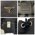 Prada Tessuto Black Silver Nylon Pouch Drawstring — view 3