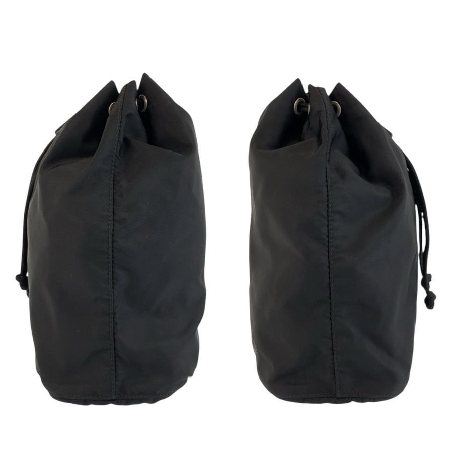 Prada Tessuto Black Silver Nylon Pouch Drawstring — view 7