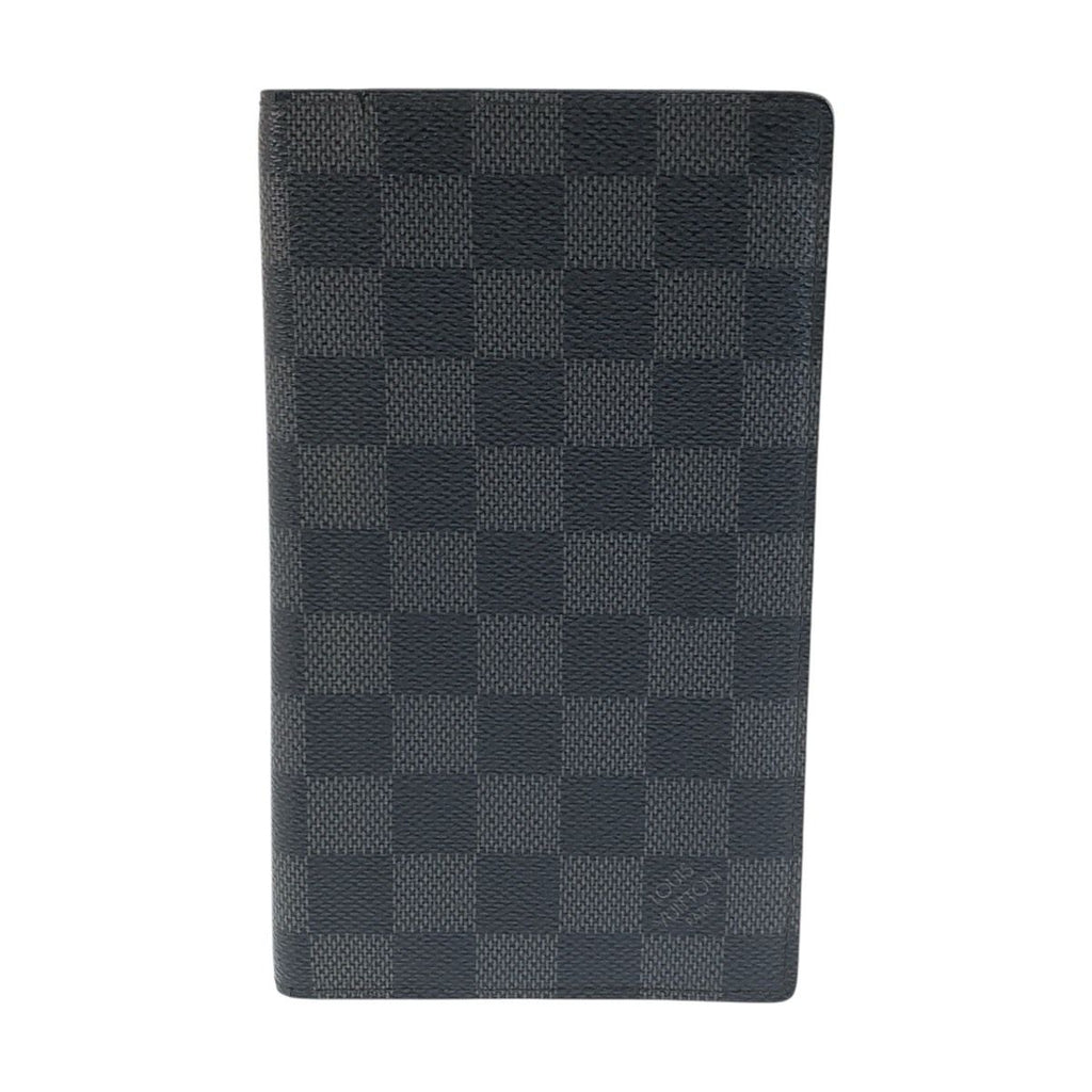 Louis Vuitton Damier Graphite Portefeuille Brazza Black Gray Wallet