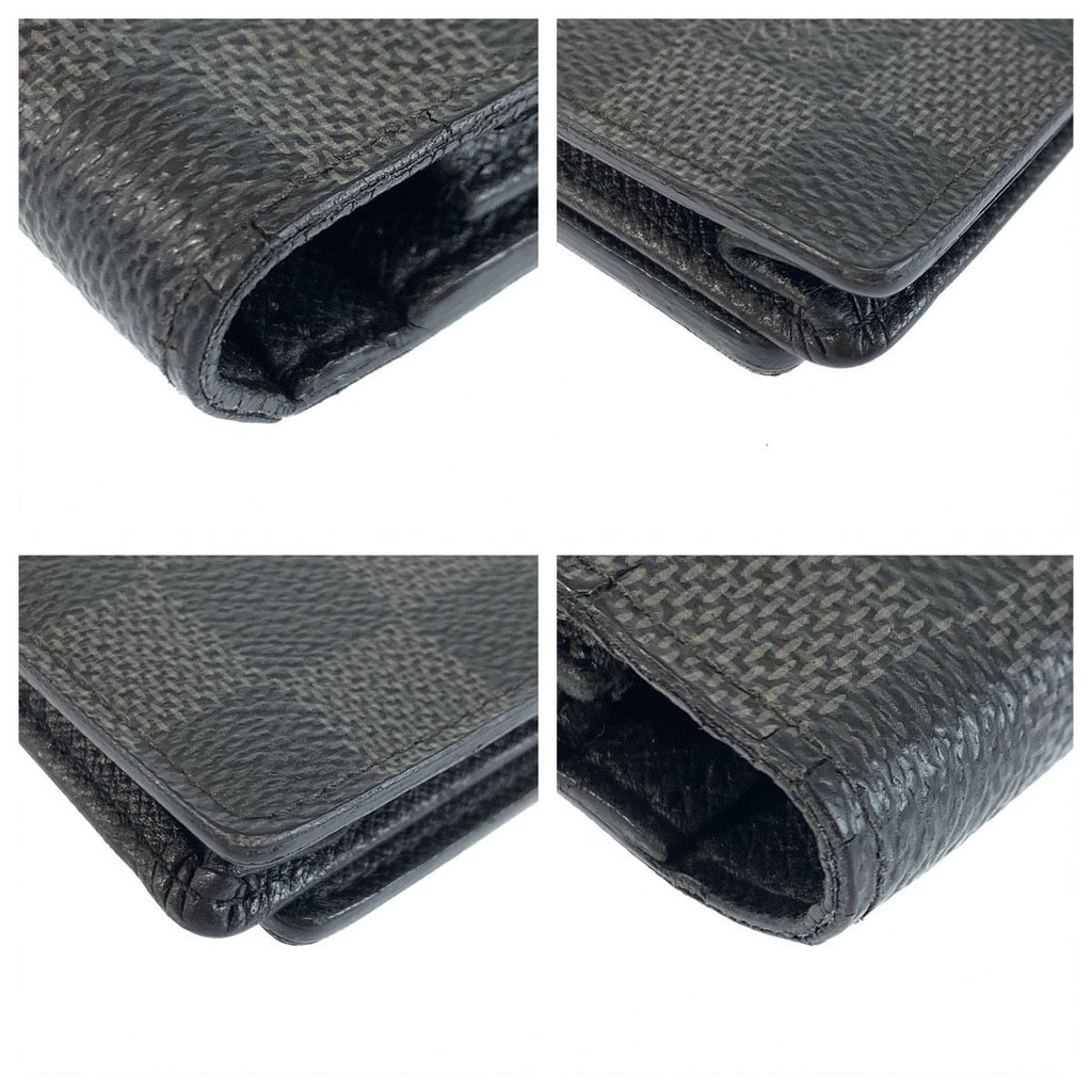 Louis Vuitton Damier Graphite Portefeuille Brazza Black Gray Wallet — view 3