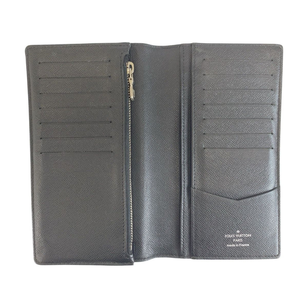 Louis Vuitton Damier Graphite Portefeuille Brazza Black Gray Wallet — view 6