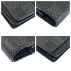 Louis Vuitton Damier Graphite Portefeuille Brazza Black Gray Wallet — view 4