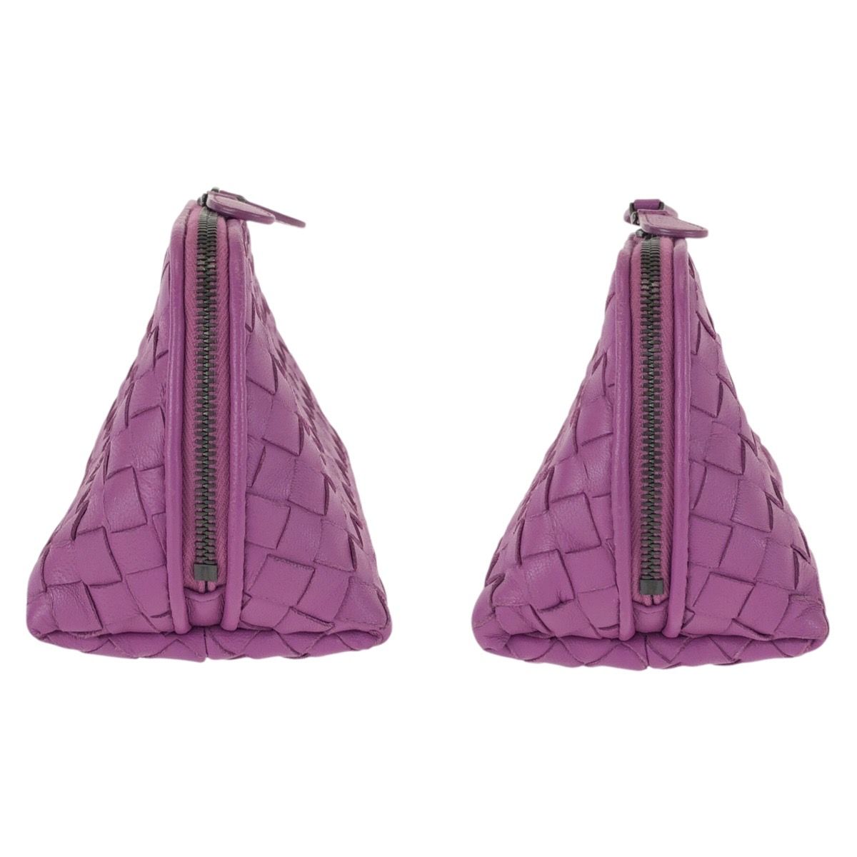 Bottega Veneta Intrecciato Purple Amethyst Leather Pouch Makeup Case — view 7
