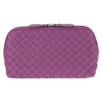 Bottega Veneta Intrecciato Purple Amethyst Leather Pouch Makeup Case — view 2