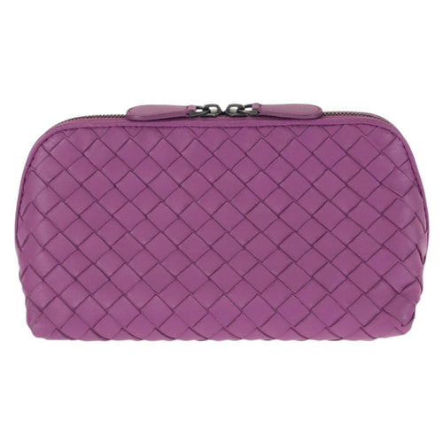 Bottega Veneta Intrecciato Purple Amethyst Leather Pouch Makeup Case — view 2