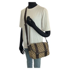 Gucci Beige Dark Brown Silver GG Canvas Leather Shoulder — view 7