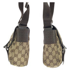 Gucci Beige Dark Brown Silver GG Canvas Leather Shoulder — view 8