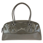 Prada Vintage Khaki Silver Patent Leather Shoulder — view 3