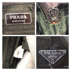 Prada Vintage Khaki Silver Patent Leather Shoulder — view 5