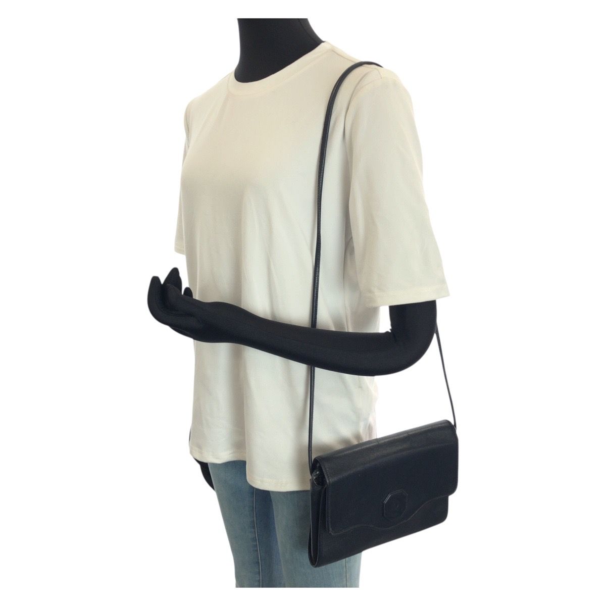 Dior Vintage Trotter Navy Gold Leather Shoulder — view 7