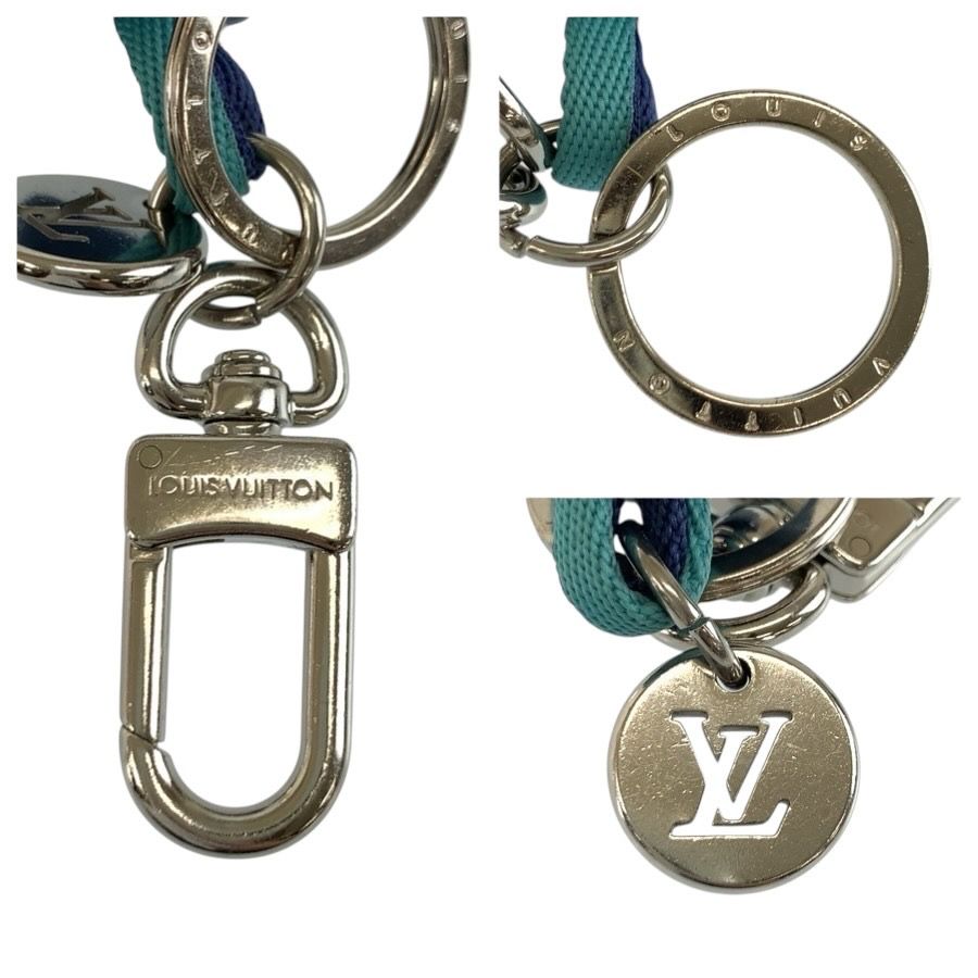 Louis Vuitton Damier Play Blue Silver Key Holder Bag Charm — view 5