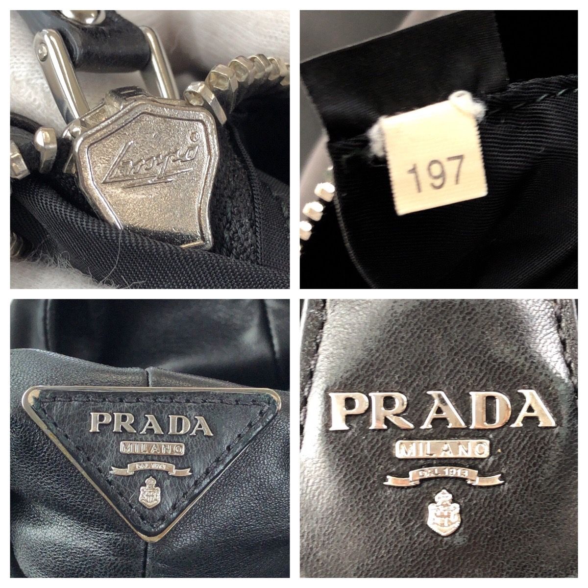Prada Tessuto Double 2-Way Reversible Black Silver Nylon Leather Tote — view 4
