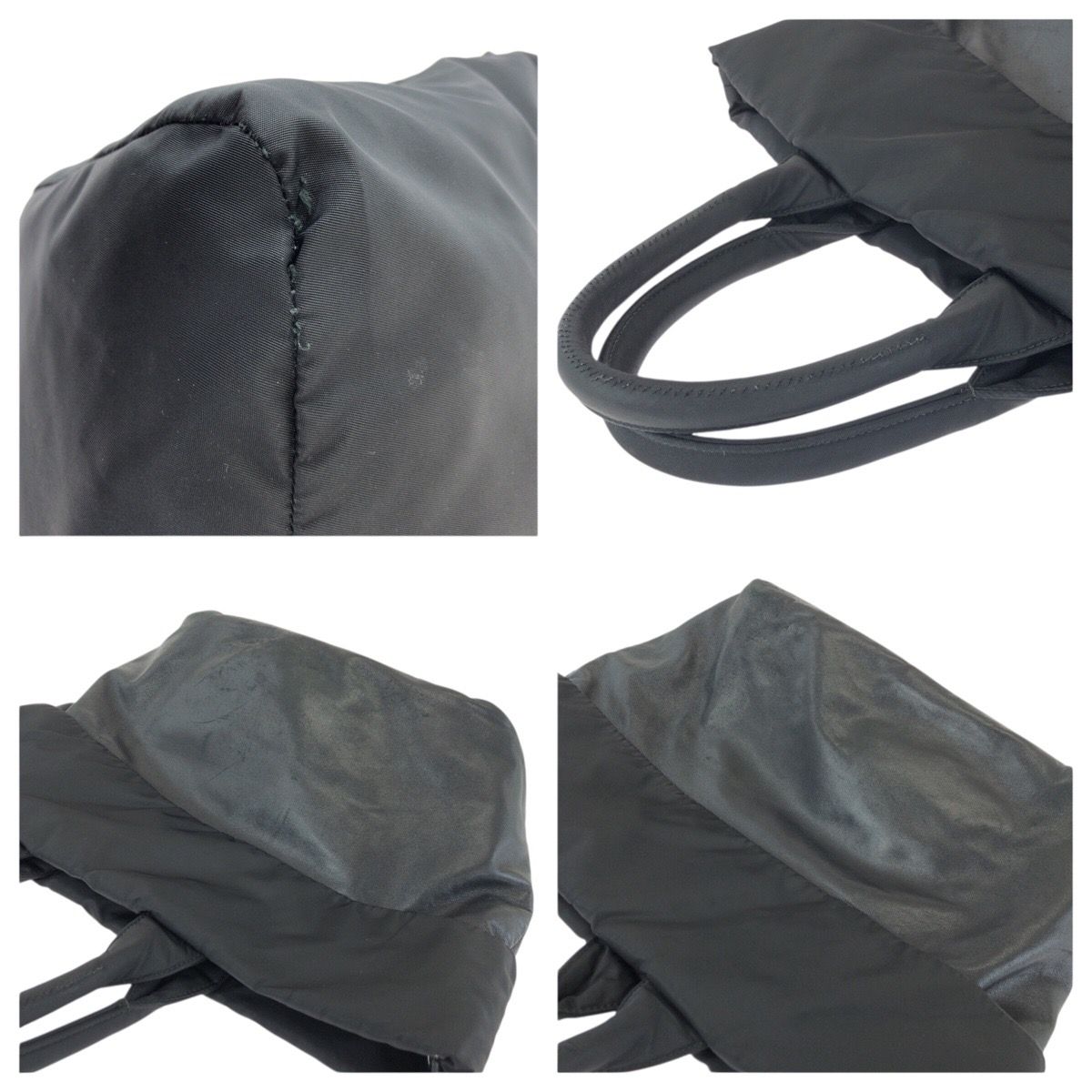 Prada Tessuto Double 2-Way Reversible Black Silver Nylon Leather Tote — view 6