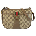 Gucci Vintage Sherry Line Beige GG Supreme Canvas Shoulder Bag Pochette