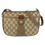 Gucci Vintage Sherry Line Beige GG Supreme Canvas Shoulder Bag Pochette